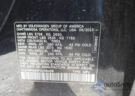 2023 Volkswagen Id.4 Pro/Pro S from USA, damaged, VIN 1V2VMPE86PC038468